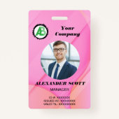 Business Logo Personeel Medewerker QR Code Badge (Voorkant)