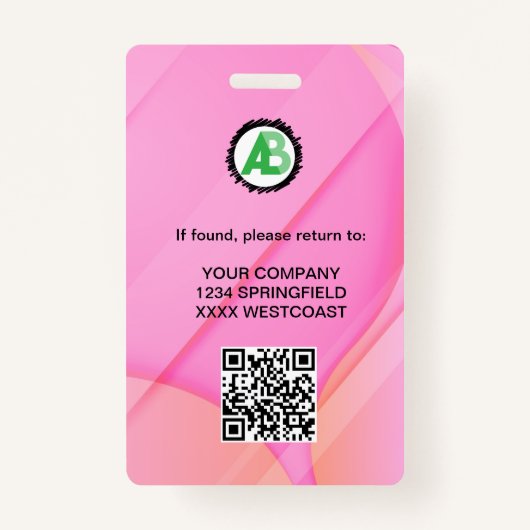 Business Logo Personeel Medewerker QR Code Badge (Achterkant)