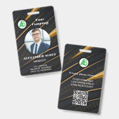 Business Logo Personeel Medewerker QR Code Badge (Voor- en achterkant)