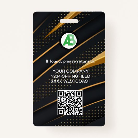 Business Logo Personeel Medewerker QR Code Badge (Achterkant)