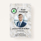 Business Logo Personeel Medewerker QR Code Badge (Voorkant)