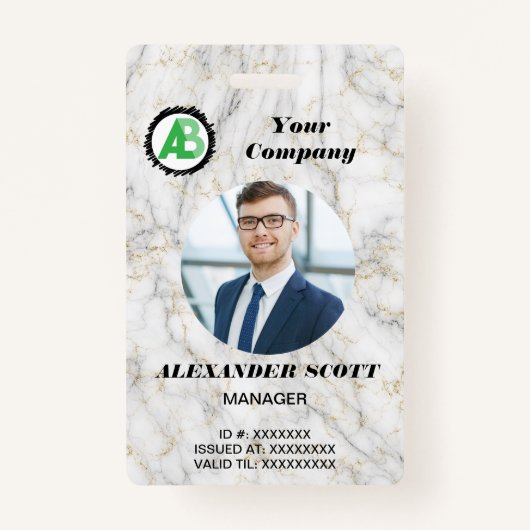 Business Logo Personeel Medewerker QR Code Badge (Voorkant)