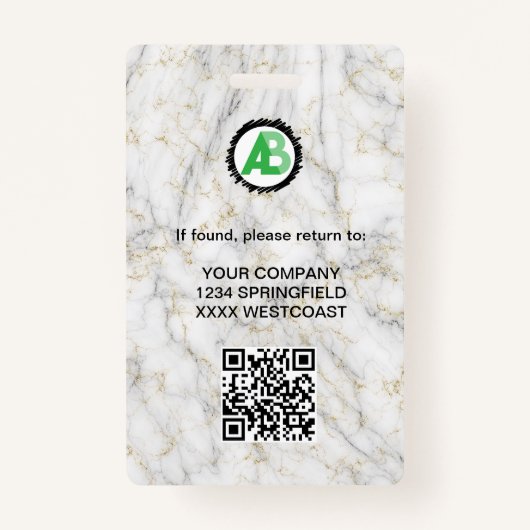 Business Logo Personeel Medewerker QR Code Badge (Achterkant)