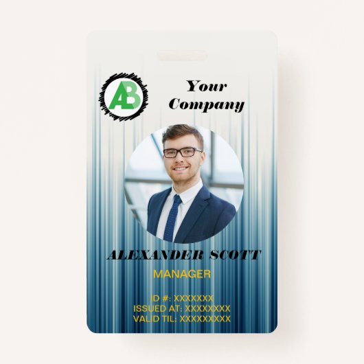 Business Logo Personeel Medewerker QR Code Badge (Voorkant)