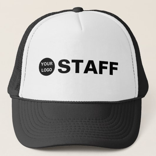 Business Logo personeel zwart-wit Trucker Pet (Voorkant)
