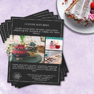 Business Logo Photo Collage Grid Black Promo Flyer