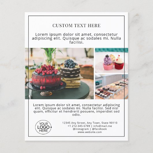 Business Logo Photo Collage Grid White Promo Flyer (Voorkant)