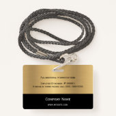 Business Logo Photo Gold Black Badge (Achterkant met draagriem)