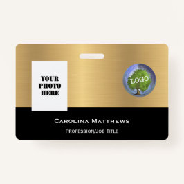 Business Logo Photo Gold Black Badge