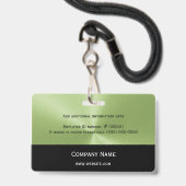 Business Logo Photo Green Black Badge (Achterkant met lanyard)