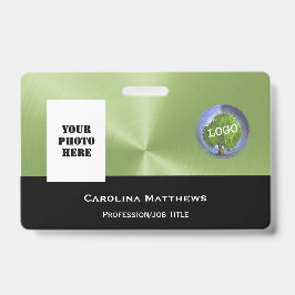 Business Logo Photo Green Black Badge