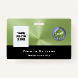 Business Logo Photo Green Black Badge