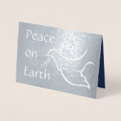Business Logo & Photo Peace op Earth Holiday Dove Folie Kaarten (Voorkant)