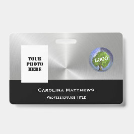 Business Logo Photo Silver Black Badge