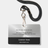 Business Logo Photo Silver Black Badge (Achterkant met lanyard)