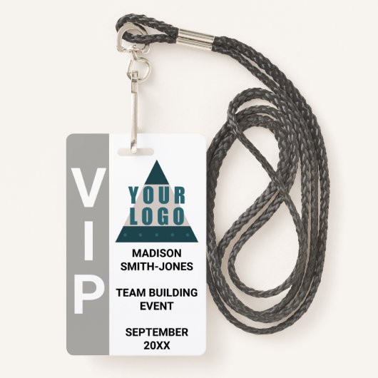 Business Logo Photo Team Building Giften VIP Badge (Voorkant met draagriem)