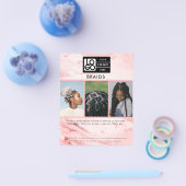 Business Logo Pink Marble Braids Hair 3 Photos  Flyer (Enkel)