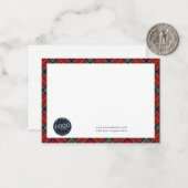 Business Logo Plaid Medewerkers Tartan Notitiekaartje (Voorkant / Achterkant in situ)