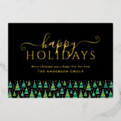 Business Logo Prettige feestdagen kerstbomen Gold (Voorkant)