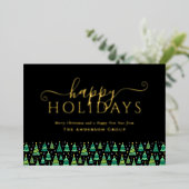 Business Logo Prettige feestdagen kerstbomen Gold (Staand Voorkant)