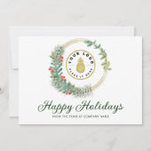 Business Logo Prettige feestdagen Kerstmis Feestdagenkaart (Voorkant)