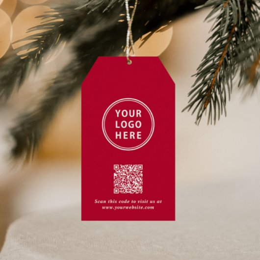 Business Logo Prettige feestdagen QR Code Cadeaulabel