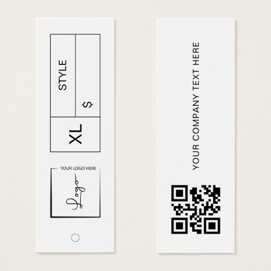 Business Logo Prijs Label QR Code Hang Label Mini Visitekaartjes (Voorkant /achterkant)