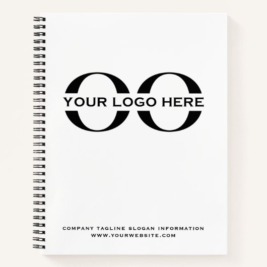 Business Logo Professional White Notitieboek (Voorkant)