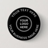 Business Logo Promotion Black Ronde Button 5,7 Cm (Voorkant)