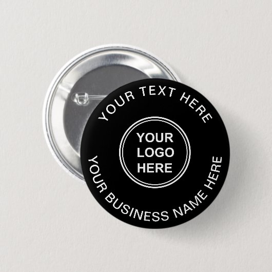 Business Logo Promotion Black Ronde Button 5,7 Cm (Voorkant /achterkant)