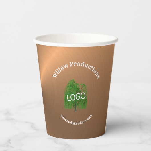 Business Logo Promotion Company Copper Papieren Bekers (Achterkant)