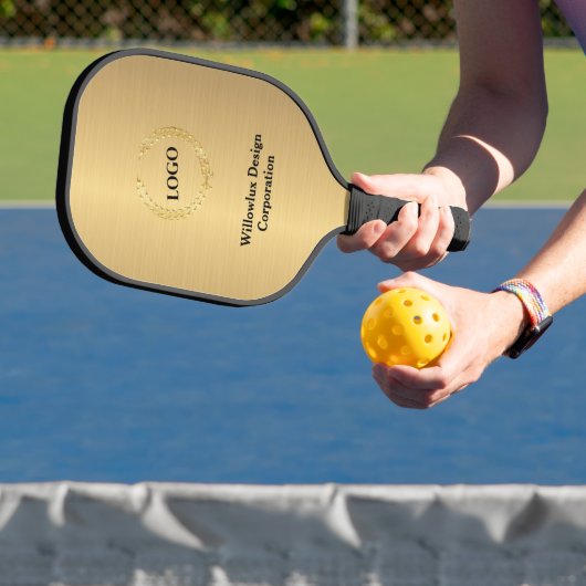 Business Logo Promotion Company Gold Pickleball Paddle (Insitu)