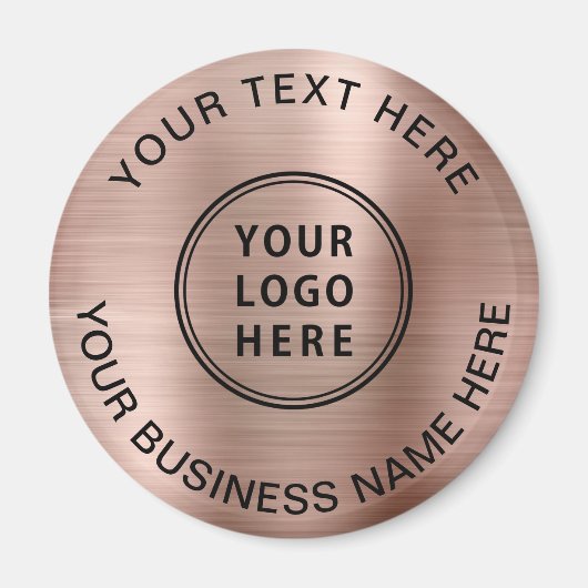 Business Logo Promotion Roos Gold Magneet (Voorkant)