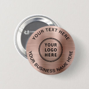 Business Logo Promotion Roos Gold Ronde Button 5,7 Cm