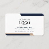 Business Logo Promotional Modern Navy Blue & Gold Kortingskaartje (Achterkant)
