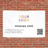Business Logo QR Code Adverteren Wit Spandoek
