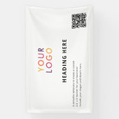 Business Logo QR Code Adverteren Wit Spandoek (Verticaal)