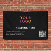 Business Logo QR-code Adverteren zwart Spandoek