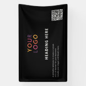 Business Logo QR-code Adverteren zwart Spandoek (Verticaal)