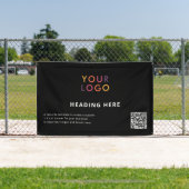 Business Logo QR-code Adverteren zwart Spandoek (Insitu)