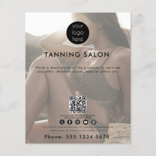 Business Logo QR Code Beauty Spray Tan Verbleekt F Flyer