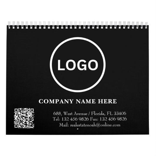 Business Logo QR code Bedrijf Modern Kalender (Hoes)