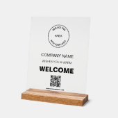 Business Logo QR Code Bedrijf Welkomstbord Acryl Bord (Hoek)
