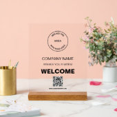 Business Logo QR Code Bedrijf Welkomstbord Acryl Bord (Huwelijk)
