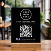 Business Logo QR Code Black Acryl Bord