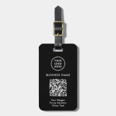 Business Logo QR Code Black Bagagelabel (Voorkant verticaal)