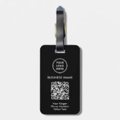 Business Logo QR Code Black Bagagelabel (Achterkant verticaal)