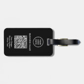 Business Logo QR Code Black Bagagelabel (Achterkant horizontaal)