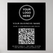 Business Logo QR Code Black Poster (Voorkant)
