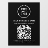 Business Logo QR Code Black Raamsticker (Vel)